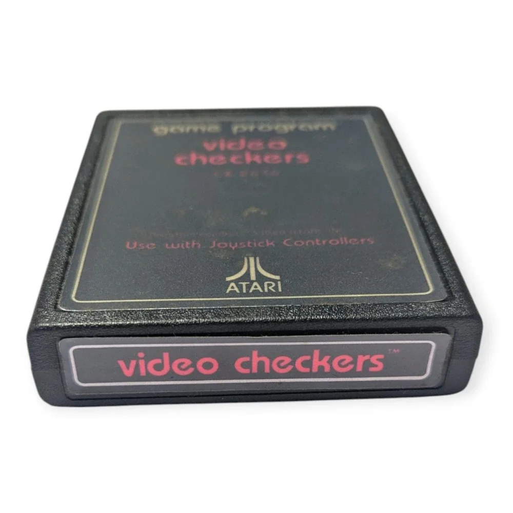 Atari 2600 Video Checkers CX2636 Game Cartridge CIB with Manual‎ and Catalog